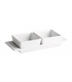 BOWLS 8X8X3.5 CM. 10 CL. 2 U. CON BANDEJA 22X9X4