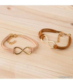 Pulsera piel símbolo infinito