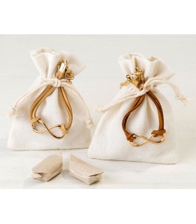 Pulsera piel símbolo infinito con bolsa