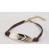 Pulsera pluma dorada de metal