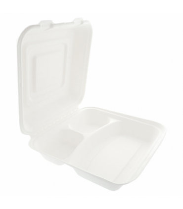 Large Box 3 compart.  20x20x7,5 cm - blanco