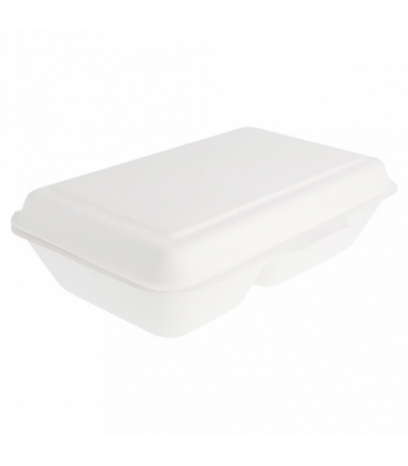 Box rect. 2 compart. 16,5x22,5x6,4 cm - blanco