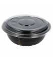 BOL + TAPA MICROONDAS 700 ml - ∅ 17x6,1 CM NEGRO PP (500 UD)