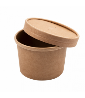TARRINAS +TAPAS 240 ML - Ø9/7,5x6 CM NATURAL KRAFT