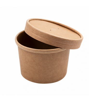 TARRINAS +TAPAS 240 ML - Ø9/7,5x6 CM NATURAL KRAFT