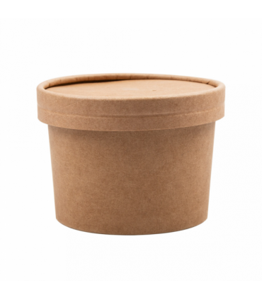 TARRINAS +TAPAS 240 ML - Ø9/7,5x6 CM NATURAL KRAFT