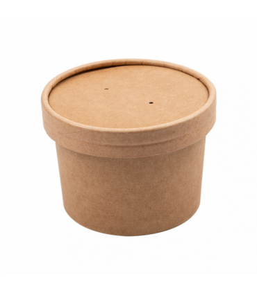 TARRINAS +TAPAS 240 ML - Ø9/7,5x6 CM NATURAL KRAFT