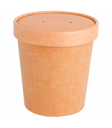 TARRINAS + TAPA 480 ML - Ø 9,8/7,5x10 CM NATURAL KRAFT