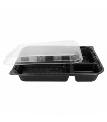 COFRES 4 COMPARTIMENTOS 27x20,6x5 CM NEGRO PP (300 ud)