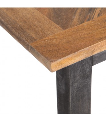 Mesa comedor rectangular 200x100 fabricada en madera de roble macizo + 6  sillas de hierro forjado