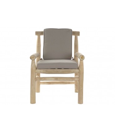 Butaca-sillón teka tejido gris