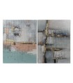 IT- Set de dos cuadros abstractos sobre lienzo de pino