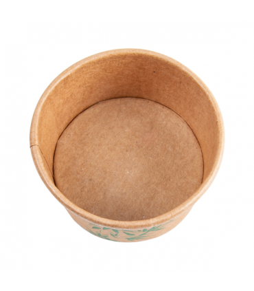 TARRINAS HELADOS 'FEEL GREEN' 300 ML 250 + 18 PE G/M2 Ø10x5,5 CM MARRÓN CARTONCILLO (2000 ud)