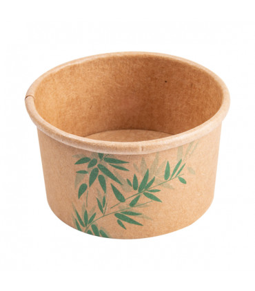TARRINAS HELADOS 'FEEL GREEN' 300 ML 250 + 18 PE G/M2 Ø10x5,5 CM MARRÓN CARTONCILLO (2000 ud)