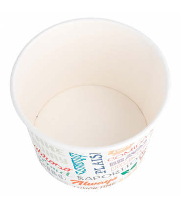 TARRINAS 'PAROLE' 1000 ML 300 + 18 PE G/M2 Ø13,5x10,4 CM BLANCO CARTONCILLO (2000 ud)