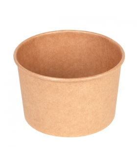 ENSALADERAS 480 ML 300 + 18 PE G/M2 Ø11,1/9,5x7 CM NATURAL KRAFT (500 ud)