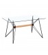 Mesa comedor cristal y metal 140x80x75 cm