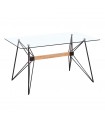 Mesa comedor cristal y metal 140x80x75 cm