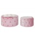 Set 2 reposapiés terciopelo rosa