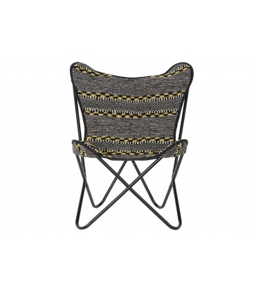 Sillón algodón mariposa negro 74X65X90 cm