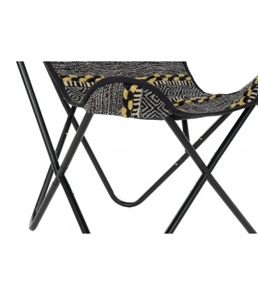 Sillón algodón mariposa negro 74X65X90 cm