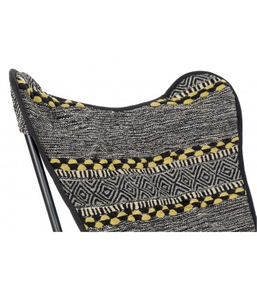 Sillón algodón mariposa negro 74X65X90 cm