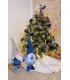 Árbol Navidad nevado con luces Led 84x84x120 cm