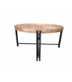 Mesa madera-metal redonda 90x90x45 cm