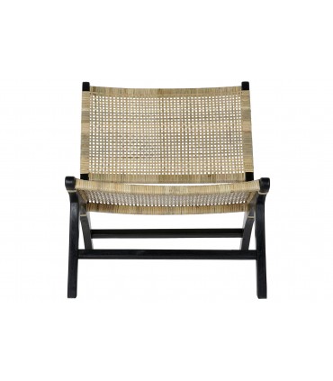 Butaca teca ratán 65x78x68 cm.