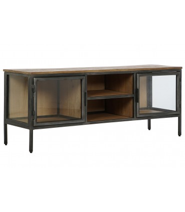 Mueble TV madera metal 137x40x55 cm