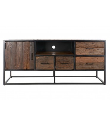 Mueble TV madera reciclada de mango 135x42x60 cm