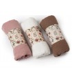 Pashmina rosa, blanco, marrón - 3 ud