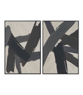 Set 2 lienzos abstractos 83x4,5x123 cm