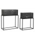 Maceteros set 2 metal 60x22x70 cm
