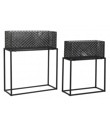 Maceteros set 2 metal 60x22x70 cm