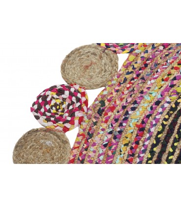 Alfombra yute multicolor 200x200x1 cm