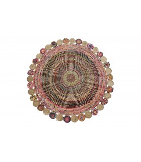 Alfombra yute multicolor 200x200x1 cm