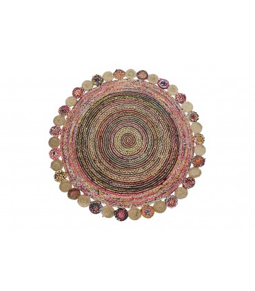 Alfombra yute multicolor 200x200x1 cm