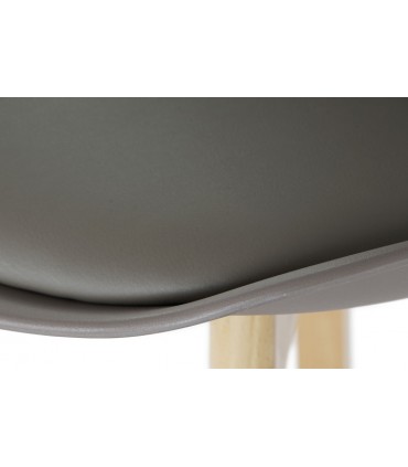 Taburete haya PU gris 48,5x55x109 cm