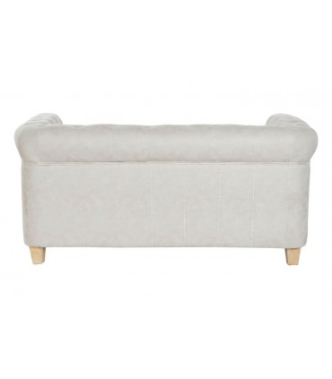 Sofá chester capitoné blanco 151x80x70 cm