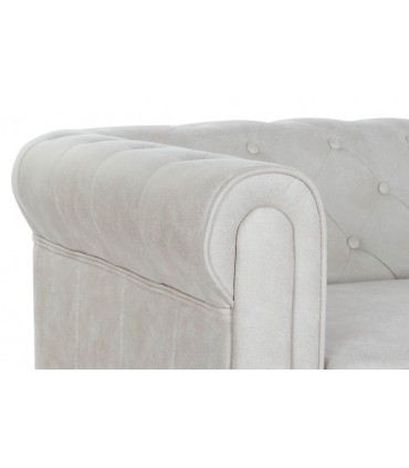 Sofá chester capitoné blanco 151x80x70 cm