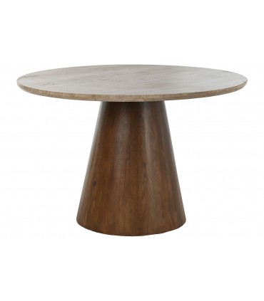 Mesa madera de mango y mármol 120x120x79 cm