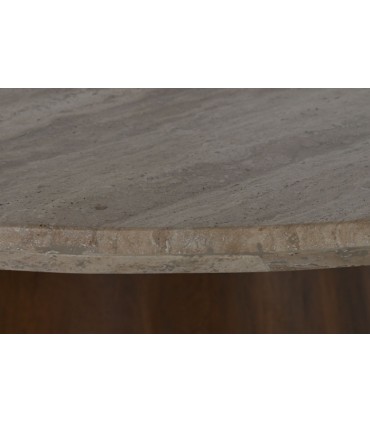 Mesa madera de mango y mármol 120x120x79 cm
