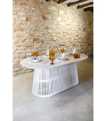 Mesa ovalada mindi 180x100x75 cm