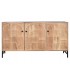 Buffet acacia metal 145x40x80 cm