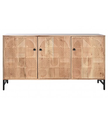 Buffet acacia metal 145x40x80 cm