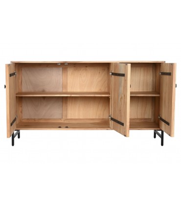 Buffet acacia metal 145x40x80 cm