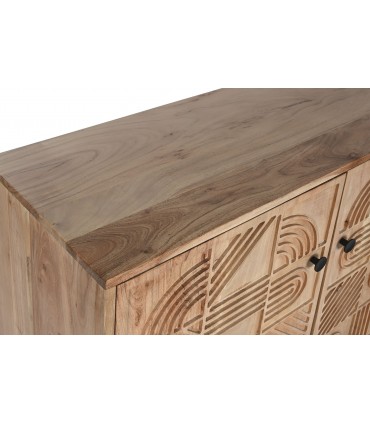 Buffet acacia metal 145x40x80 cm