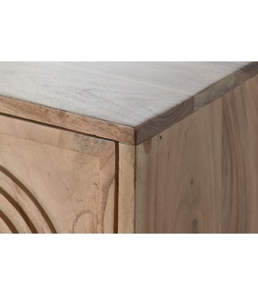 Buffet acacia metal 145x40x80 cm