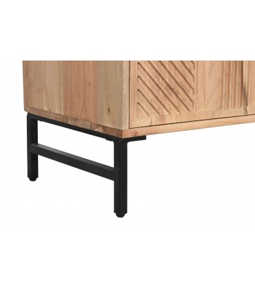 Buffet acacia metal 145x40x80 cm